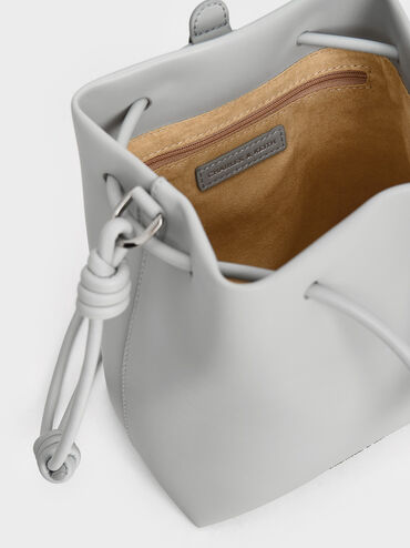 Leia Knotted Bucket Bag, Grey, hi-res