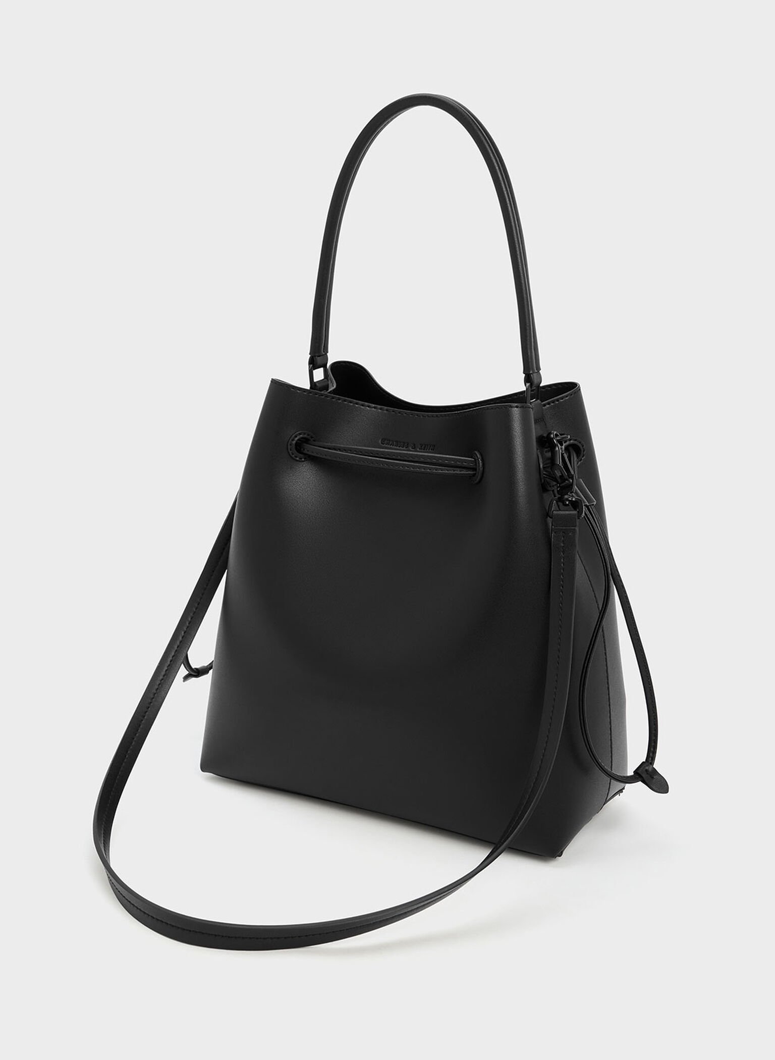 Bellamy Drawstring Hobo Bag, Jet Black, hi-res