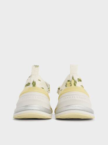 Floral-Print Bow Mary Jane Sneakers, Multi, hi-res