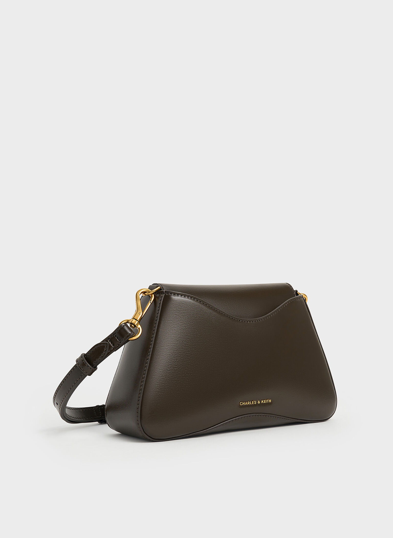 Sybill Trapeze Chain-Handle Bag, Dark Moss, hi-res