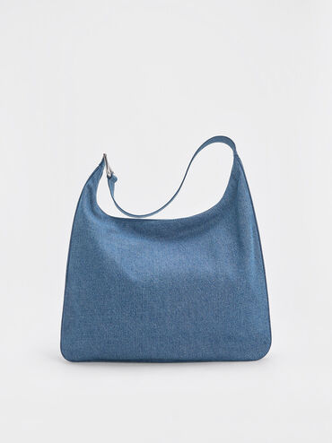 Lumen Denim Slouchy Hobo Bag, Denim Blue, hi-res