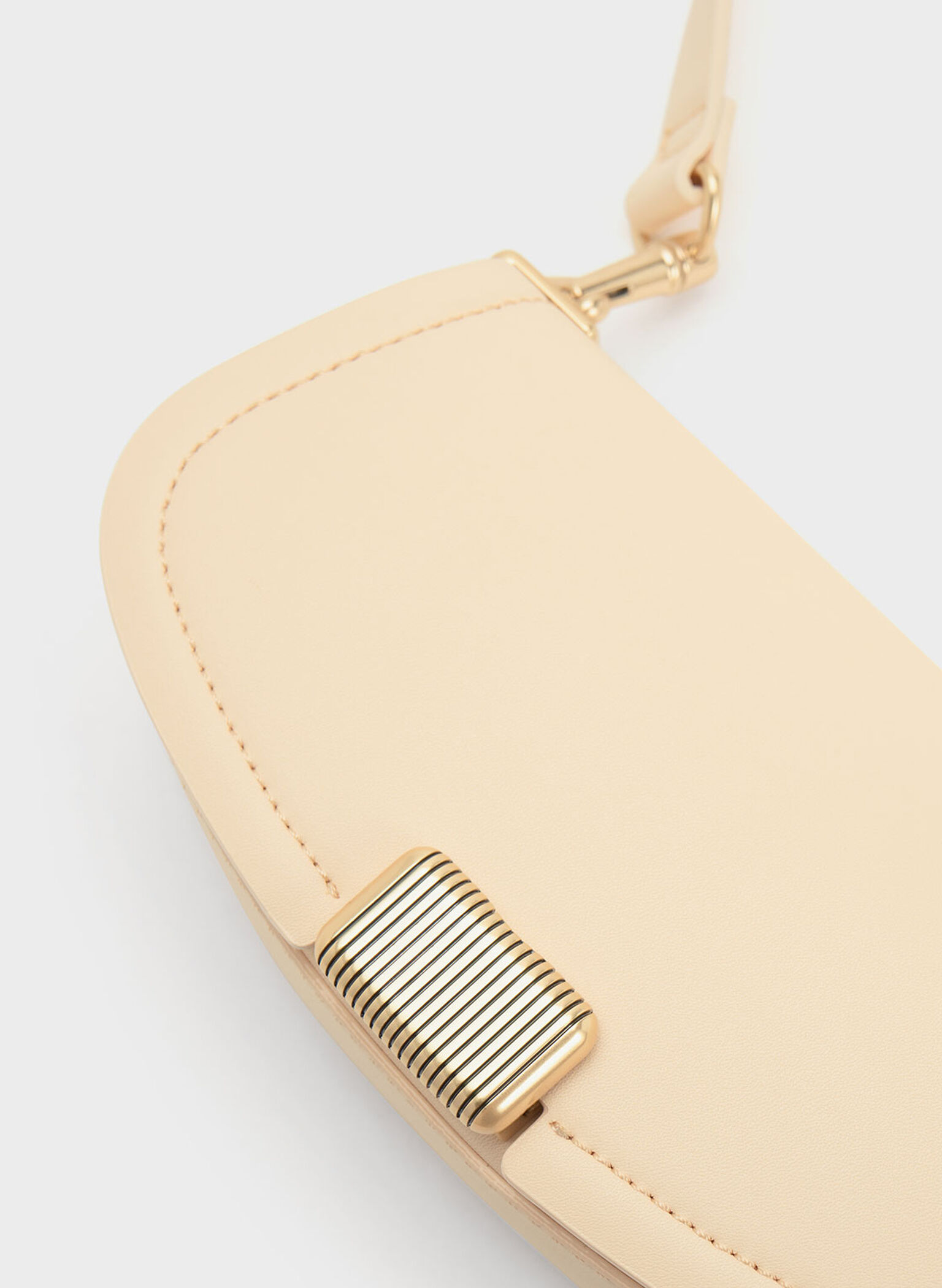 Sonnet Two-Tone Chain Handle Shoulder Bag, Beige, hi-res