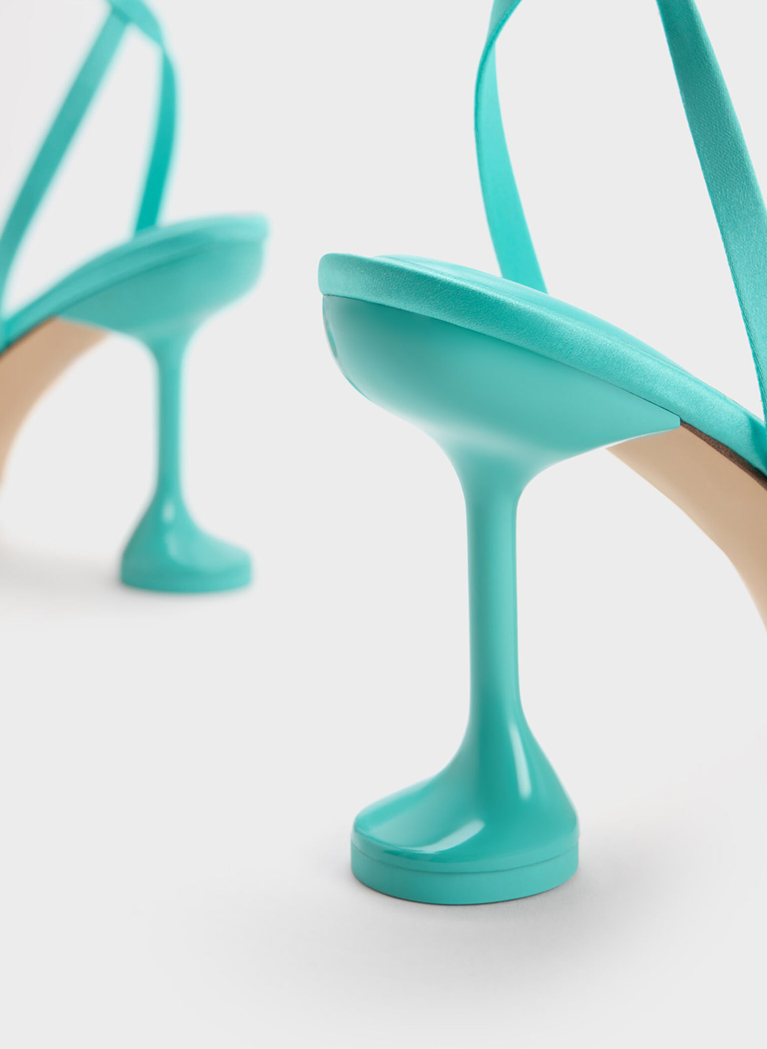 Celestine Sculptural Heel Strappy Sandals, Blue, hi-res
