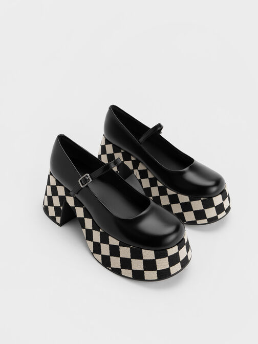 Rubina Checkered Platform Mary Janes, Multi, hi-res