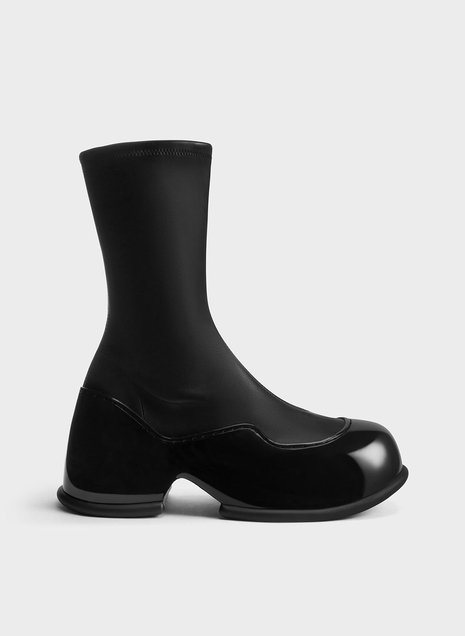 Pixie Patent Calf Boots, Black, hi-res