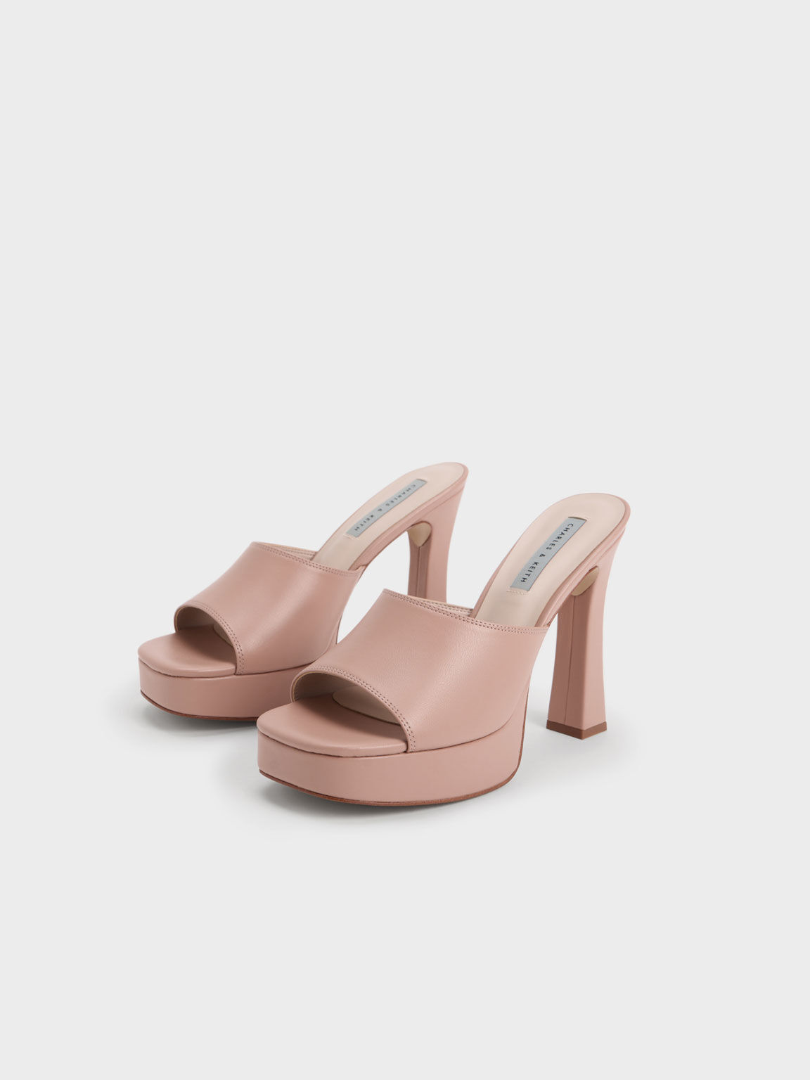 Nude block mules sale