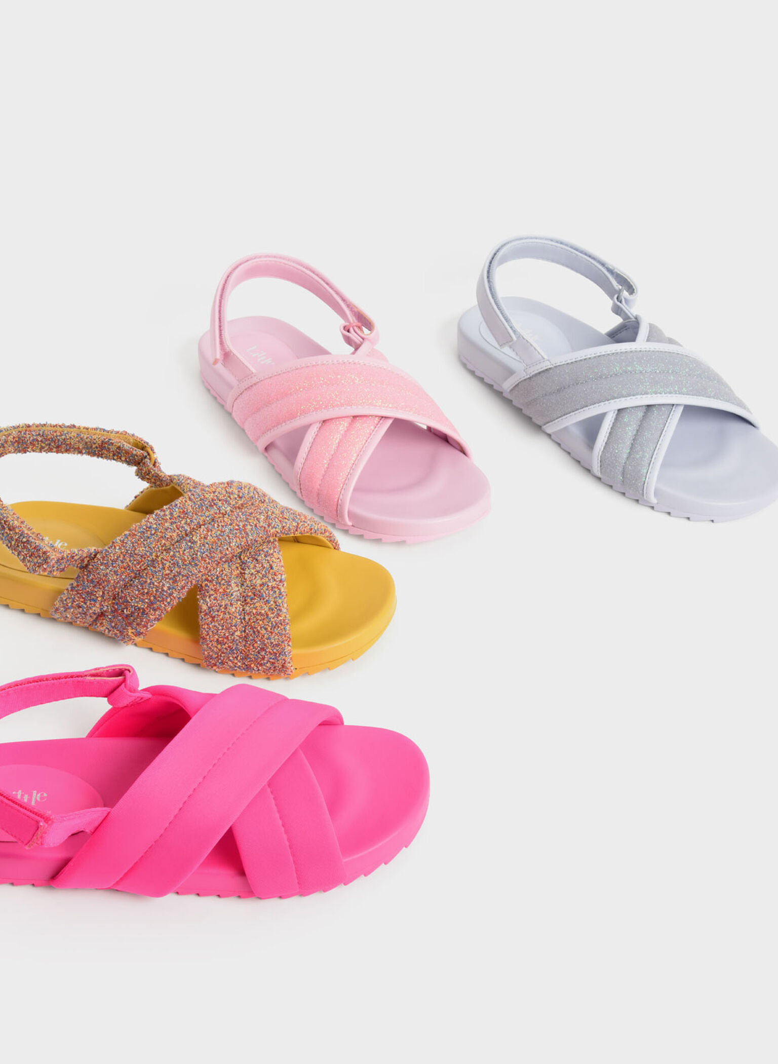 Girls' Jacquard Back-Strap Sandals, Multi, hi-res