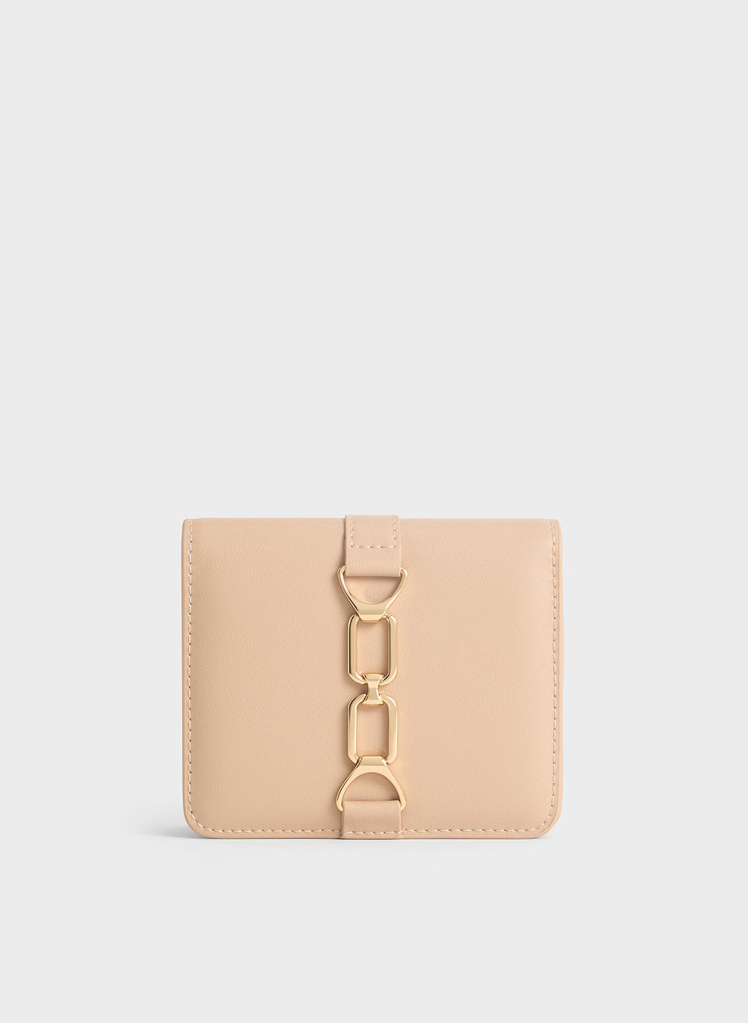 Agatha Chain-Accent Card Holder, Beige, hi-res