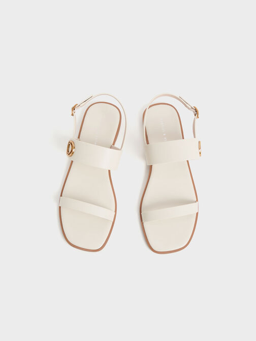 Metallic Accent Back Strap Sandals, Chalk, hi-res