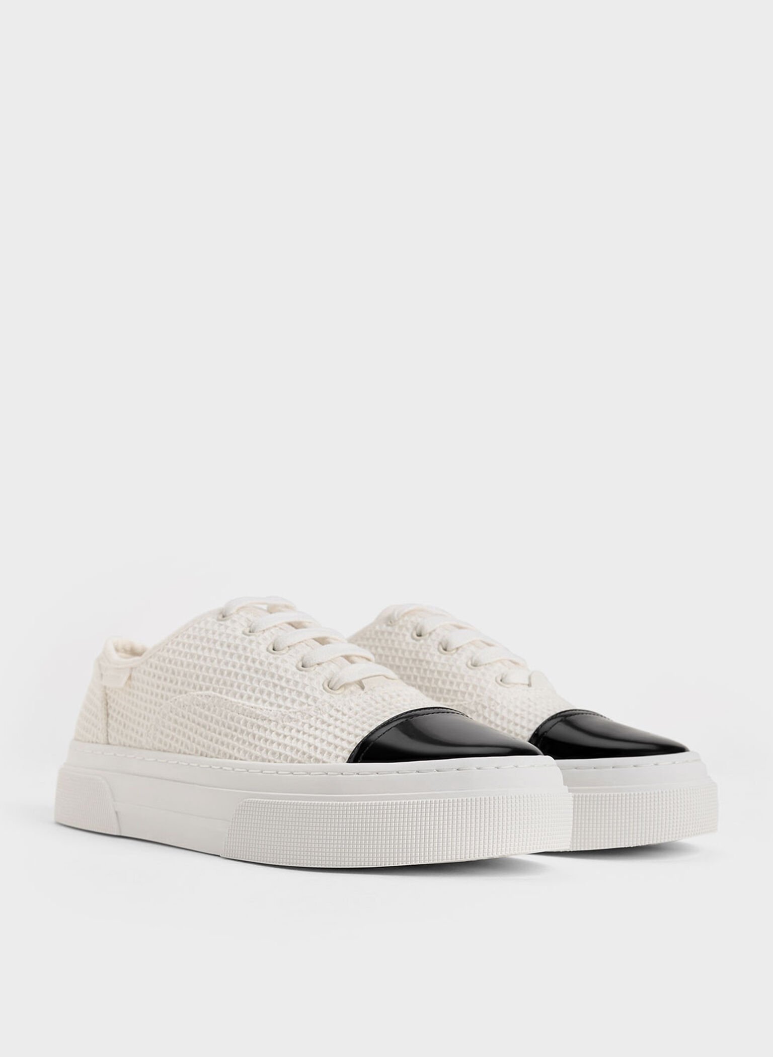 Joshi Textured Two-Tone Sneakers, Chalk, hi-res