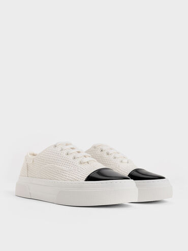 Joshi Textured Two-Tone Sneakers, Chalk, hi-res