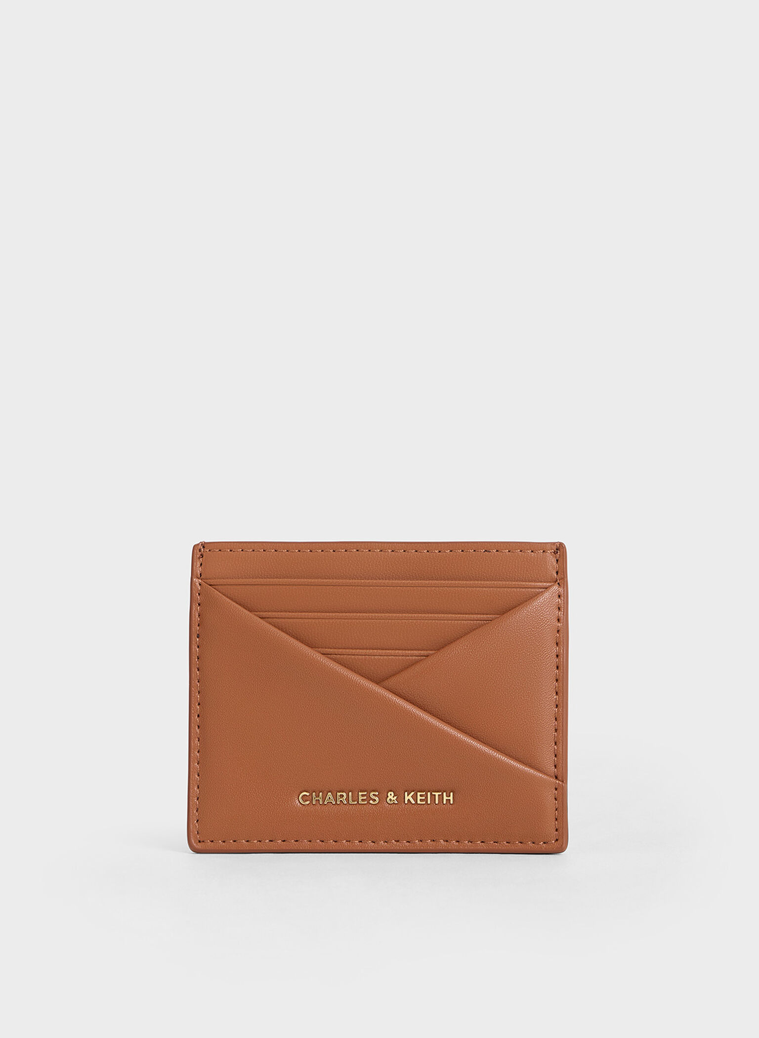 Midori Geometric Card Holder, Tan, hi-res