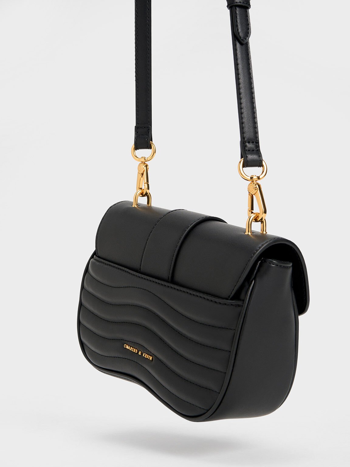 Black Aubrielle Panelled Crossbody Bag CHARLES KEITH UK