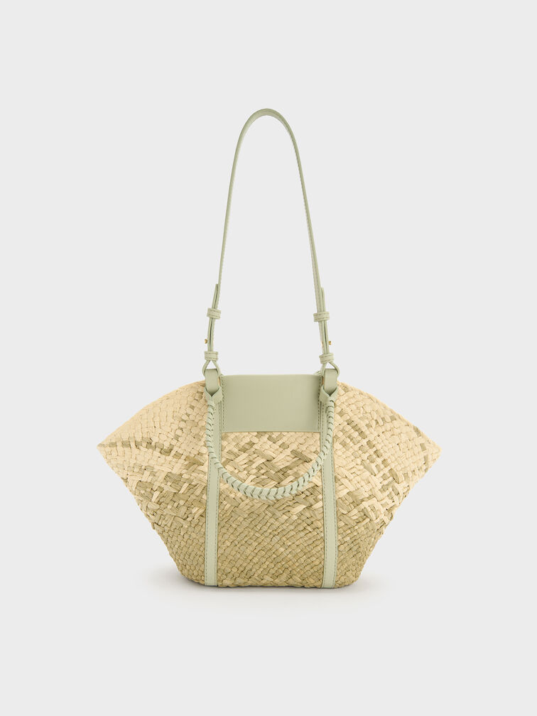 Shalia Raffia Basket Bag, Matcha Green, hi-res