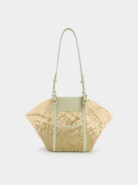 Shalia Raffia Basket Bag, Matcha Green, hi-res