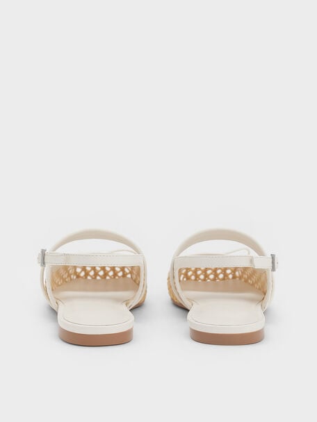 Lyric Woven Bow Slingback Flats, Sand, hi-res