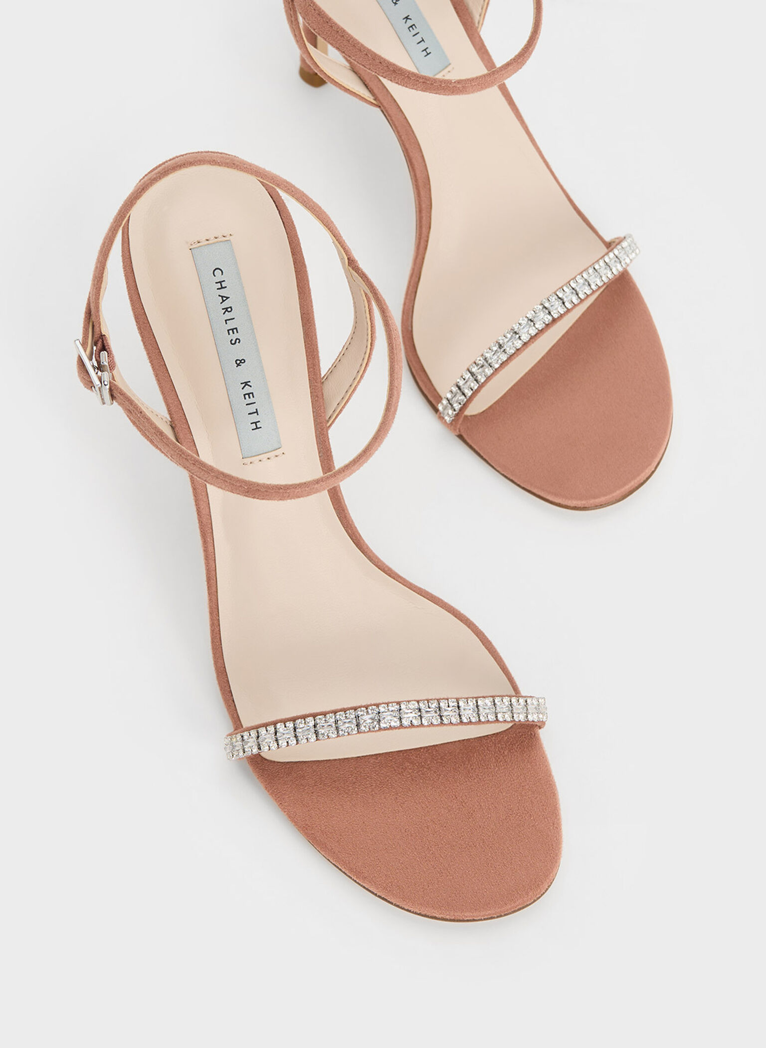 Ambrosia Textured Gem-Embellished Ankle-Strap Pumps, Nude, hi-res