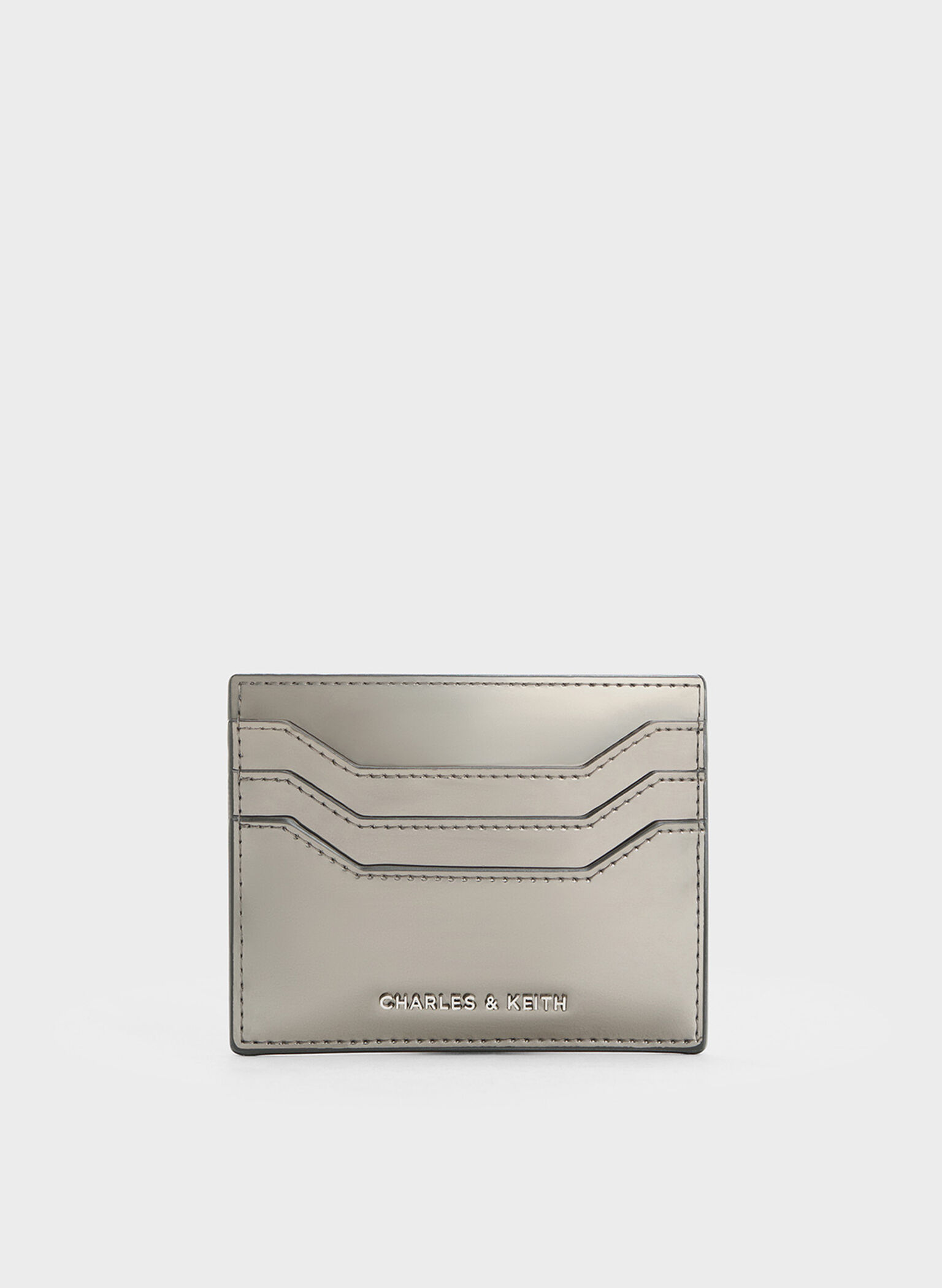 Carli Metallic Multi-Slot Card Holder, Pewter, hi-res