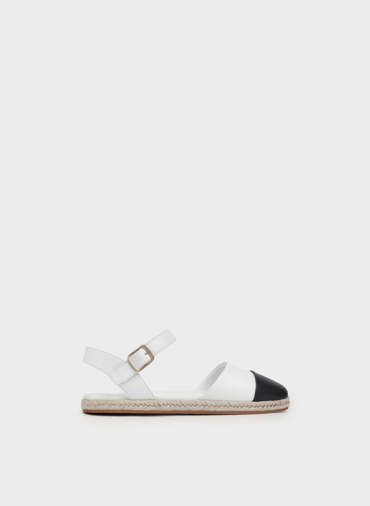 Girls' Two-Tone Ankle-Strap Espadrilles, White, hi-res