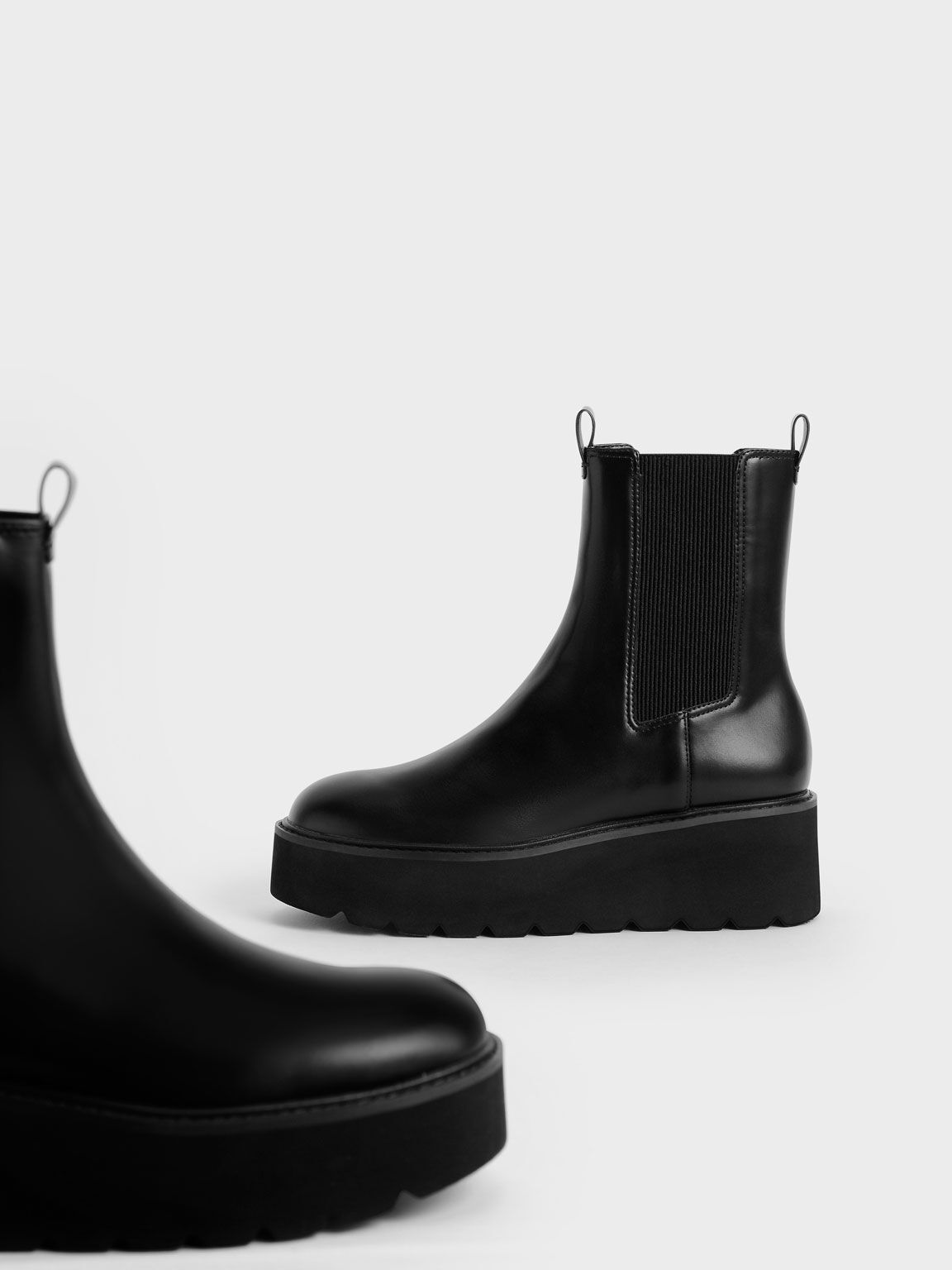 Platform Chelsea Boots, Black, hi-res