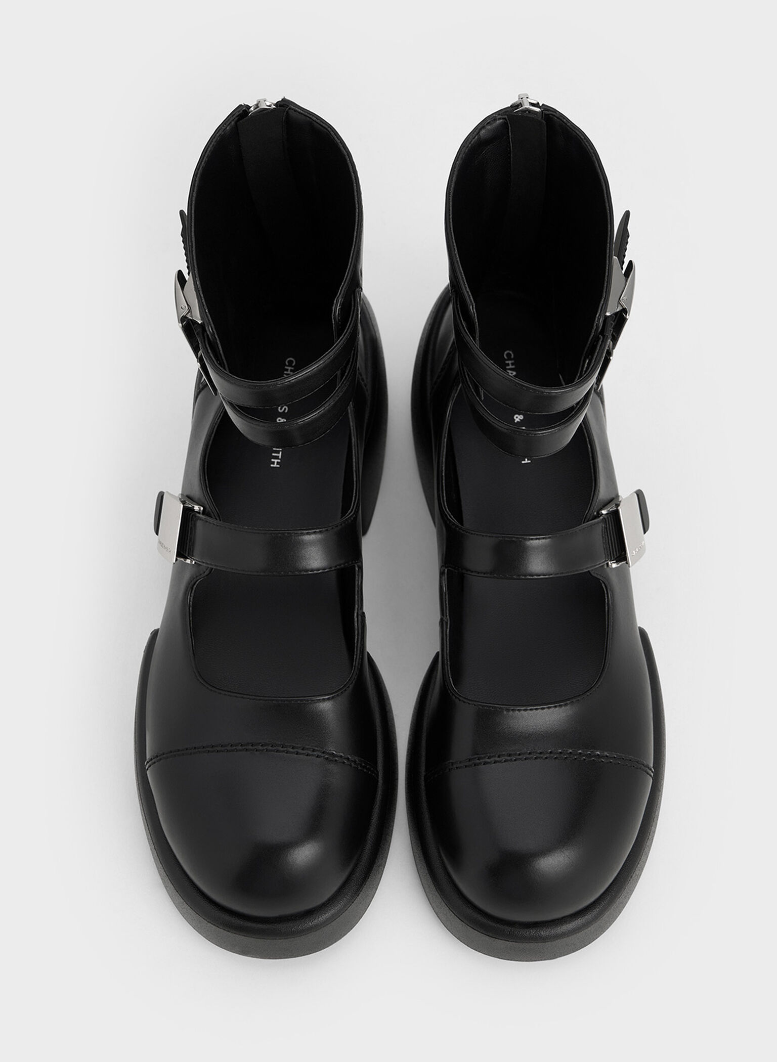 Robbie Ankle-Strap Mary Jane Boots, Black, hi-res