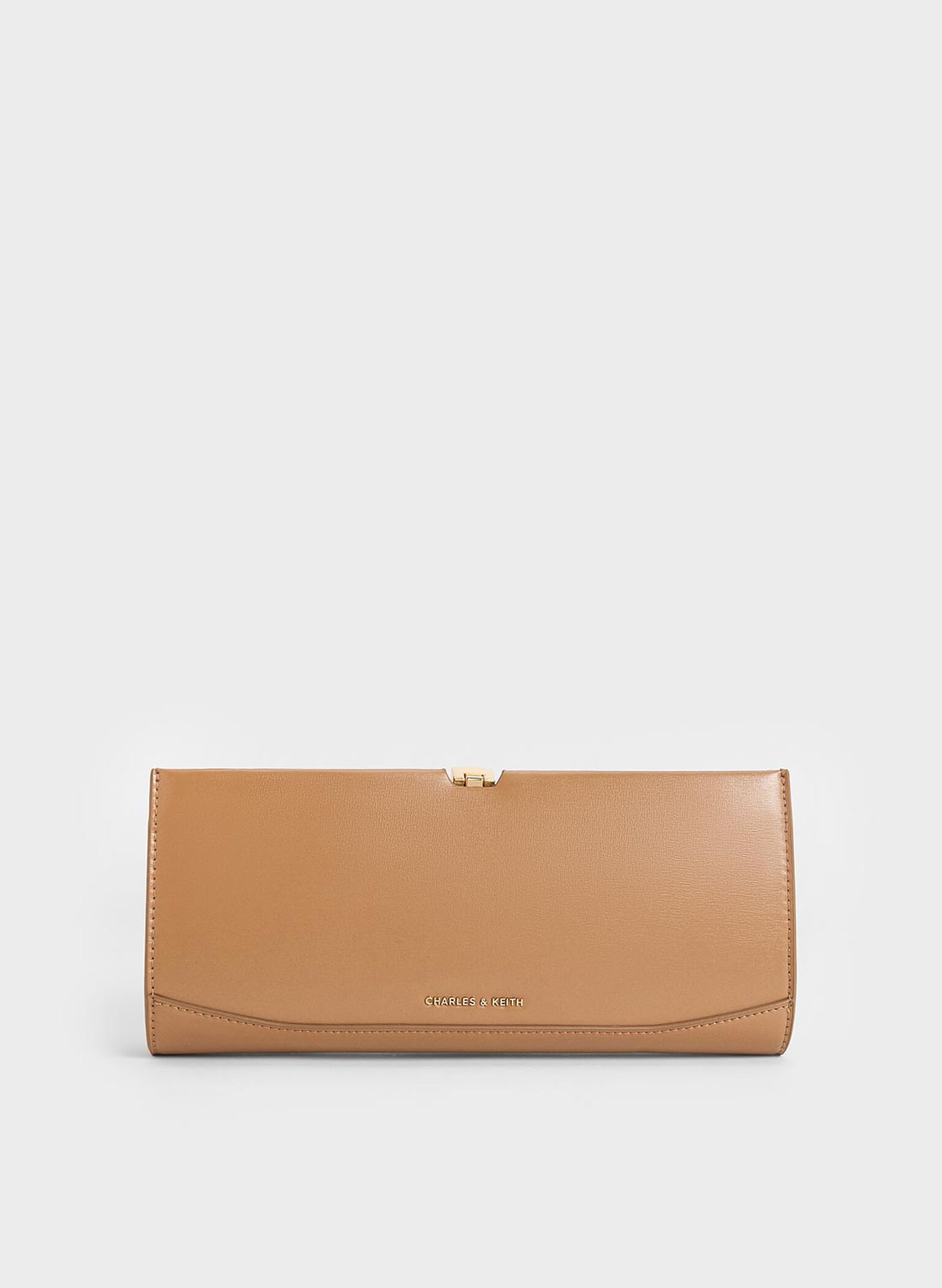 Wisteria Metallic-Accent Clutch, Tan, hi-res
