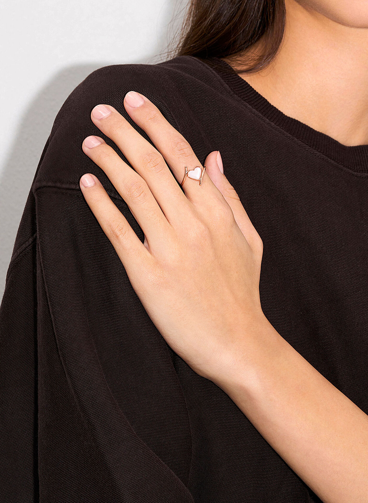 Annalise Heart Stone Ring, Rose Gold, hi-res