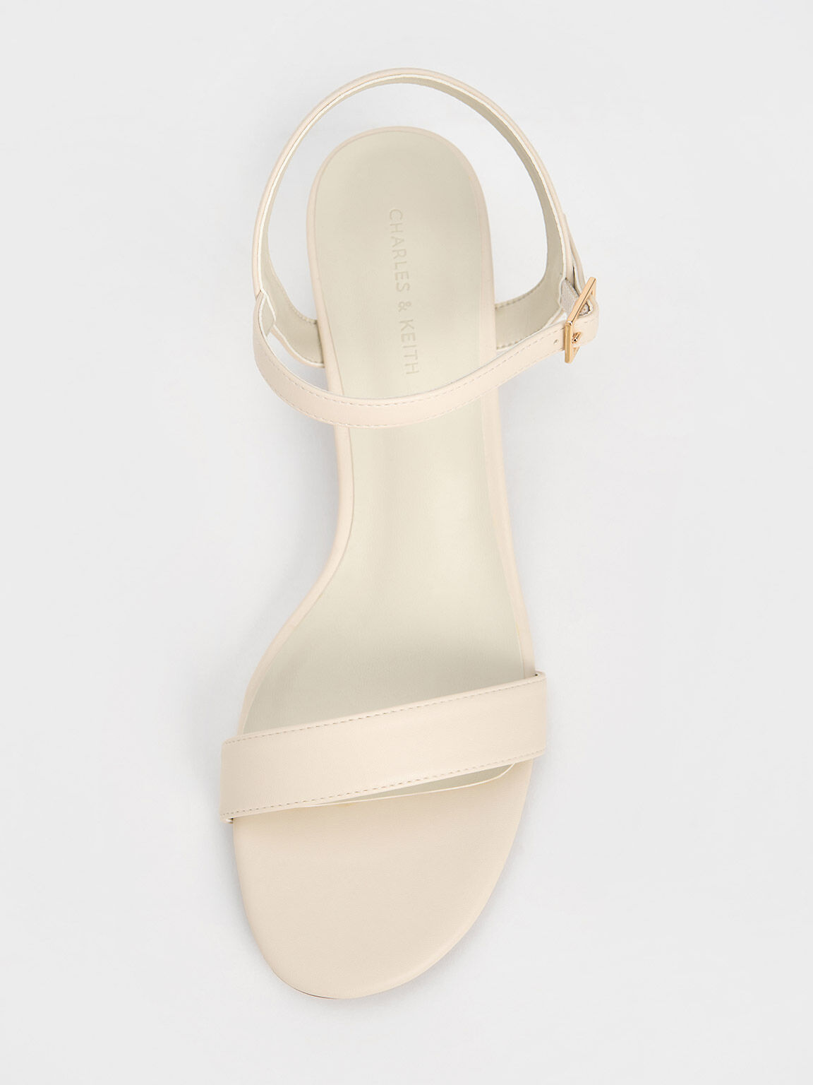 Block Heel Ankle Strap Sandals White