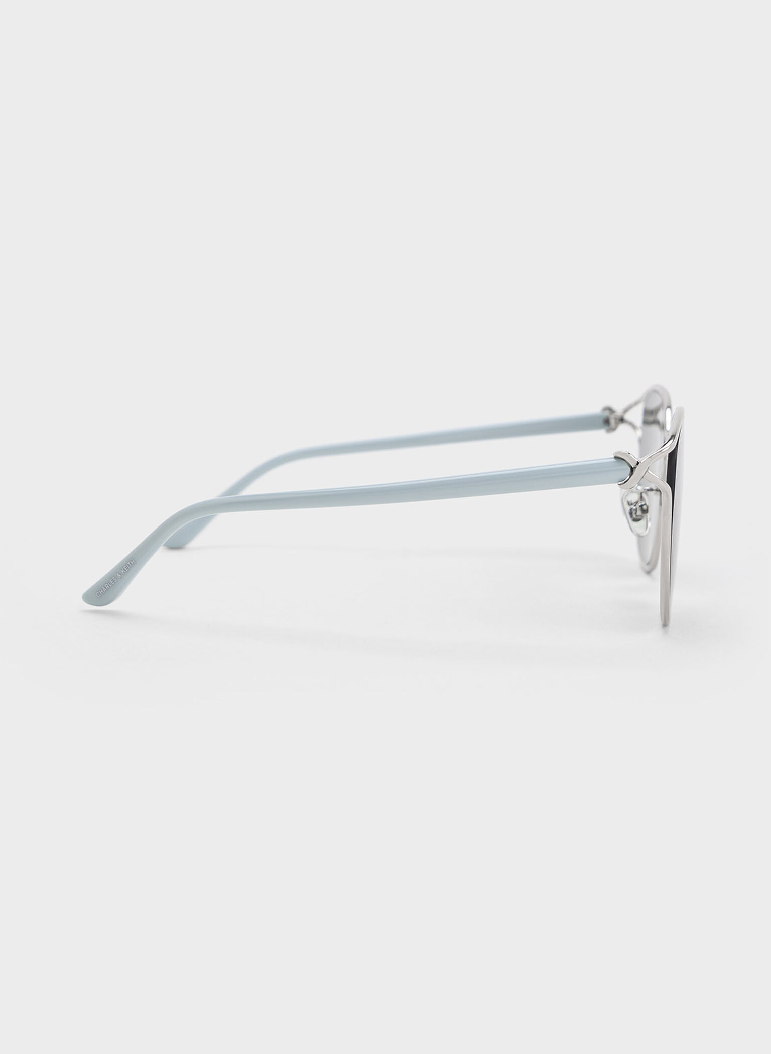 Recycled Acetate Sculptural-Knot Butterfly Sunglasses, Silver, hi-res