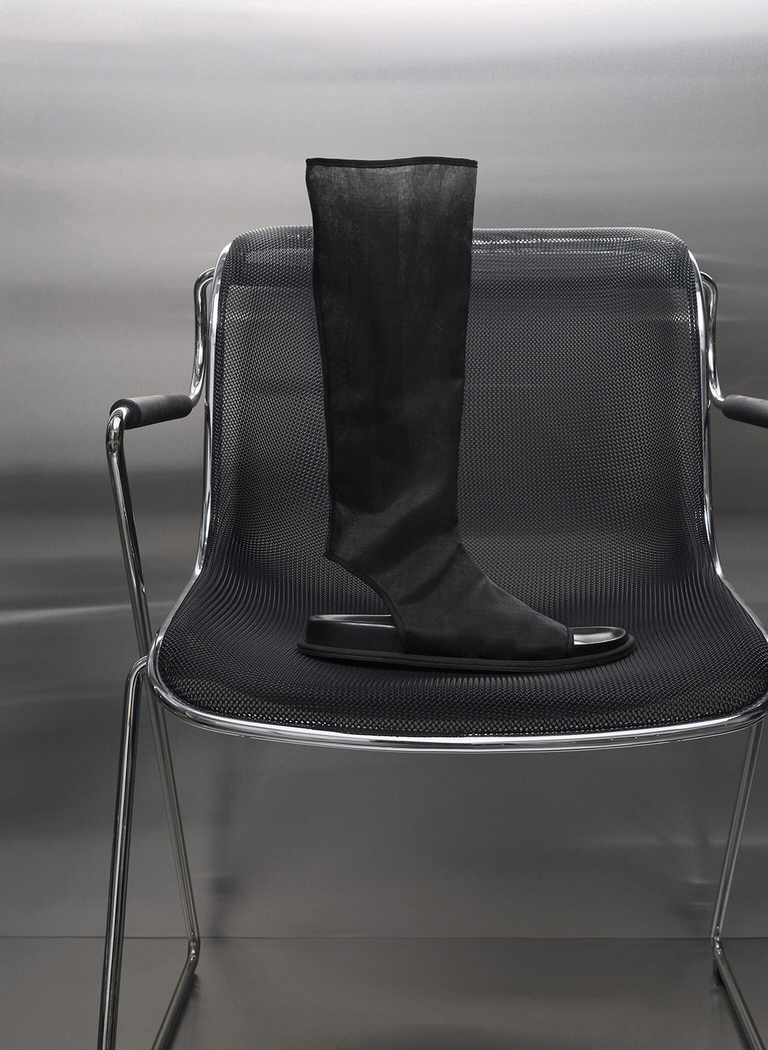 Loren Mesh Cut-Out Boot Sandals, Black Textured, hi-res