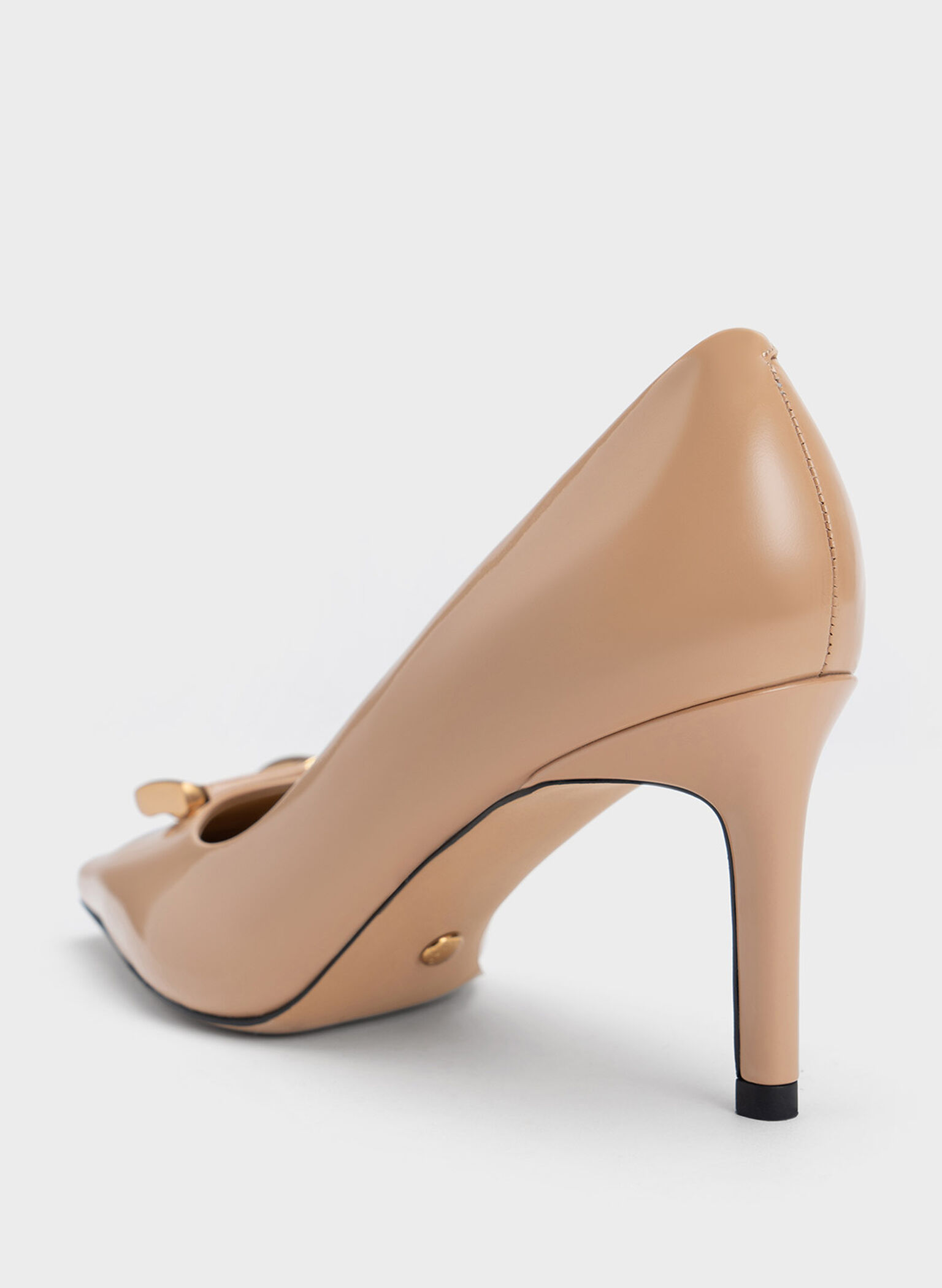 Gabine Patent Leather Tapered Pumps, Nude, hi-res