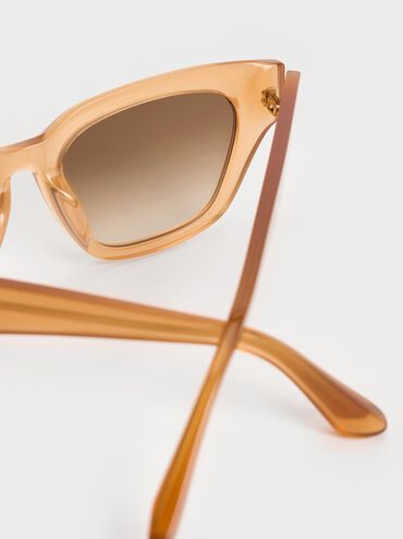 Recycled Acetate Cat-Eye Sunglasses, Toffee, hi-res