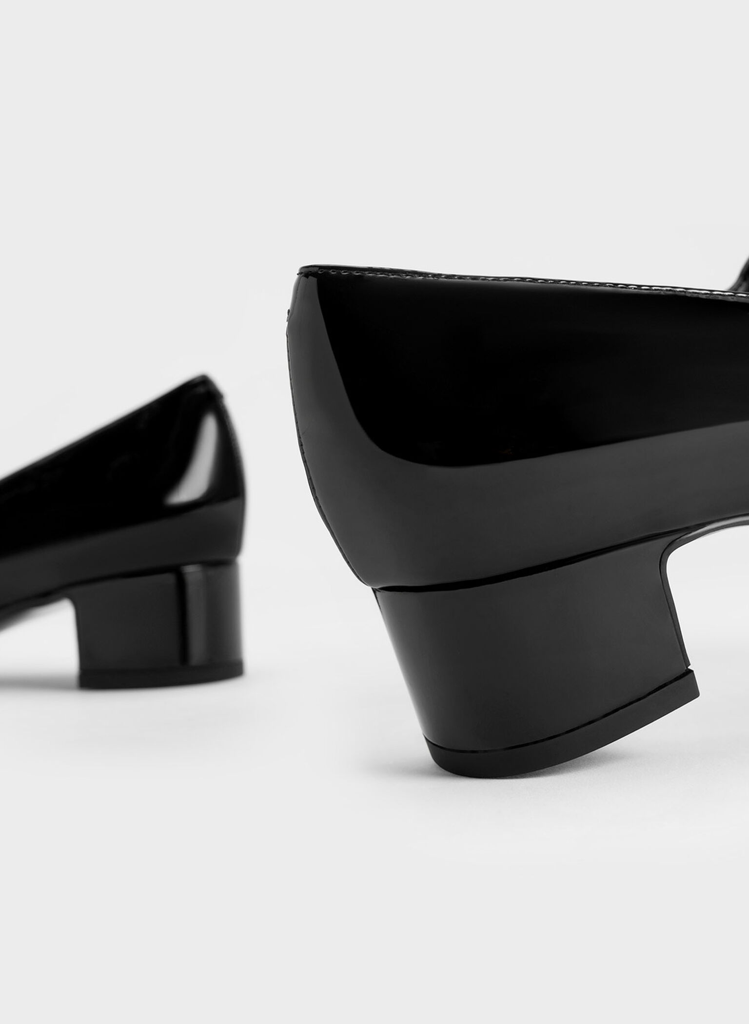 Metallic Accent Mary Jane Pumps, Black Patent, hi-res