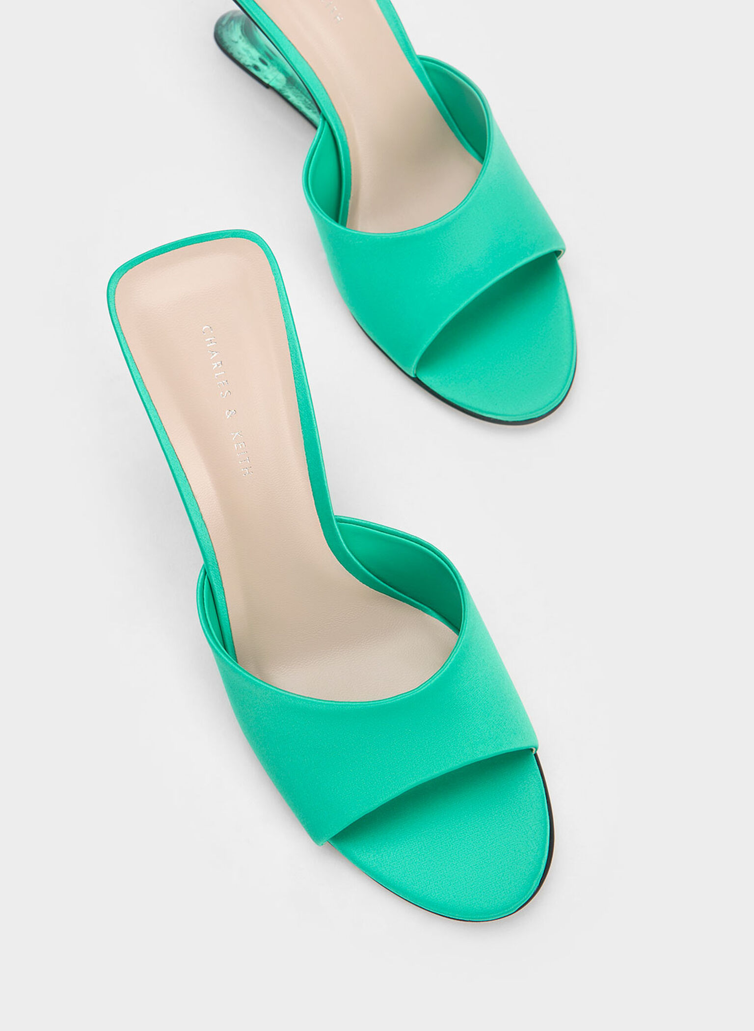 Recycled Polyester Sculptural Heel Wedges, Turquoise, hi-res