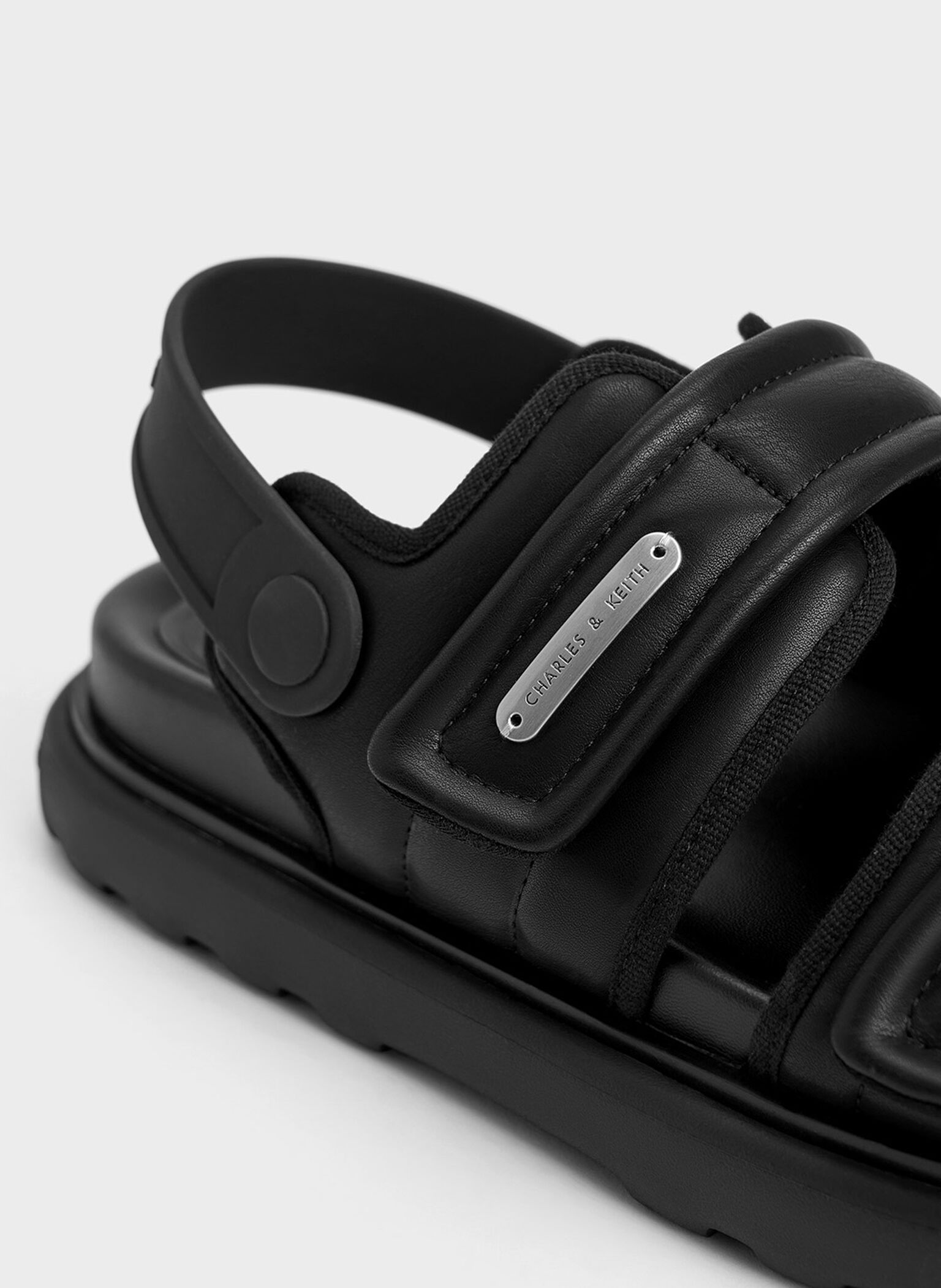 Romilly Puffy Sports Sandals, Black, hi-res