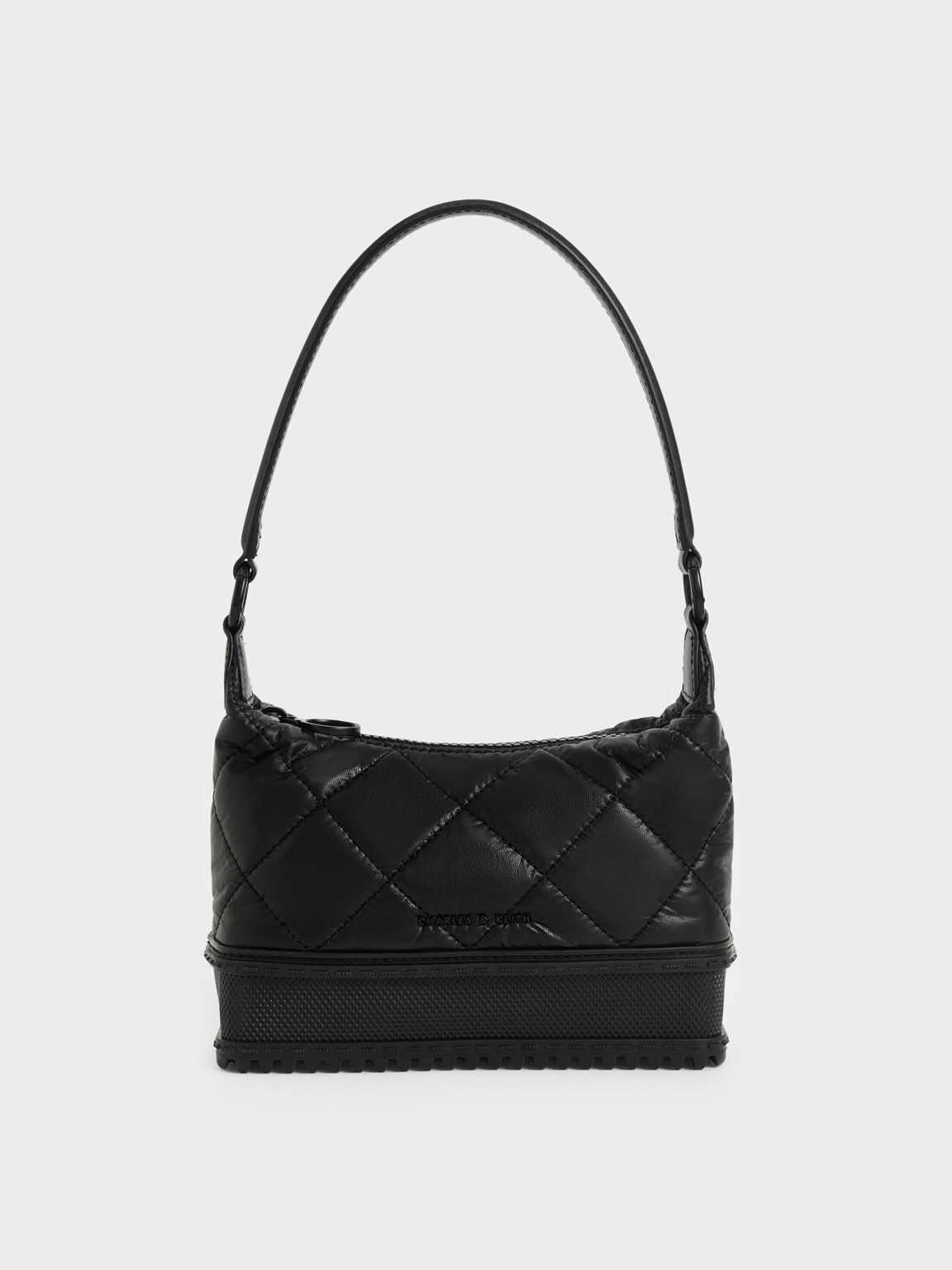 Single Handle Puffer Bag, Black, hi-res