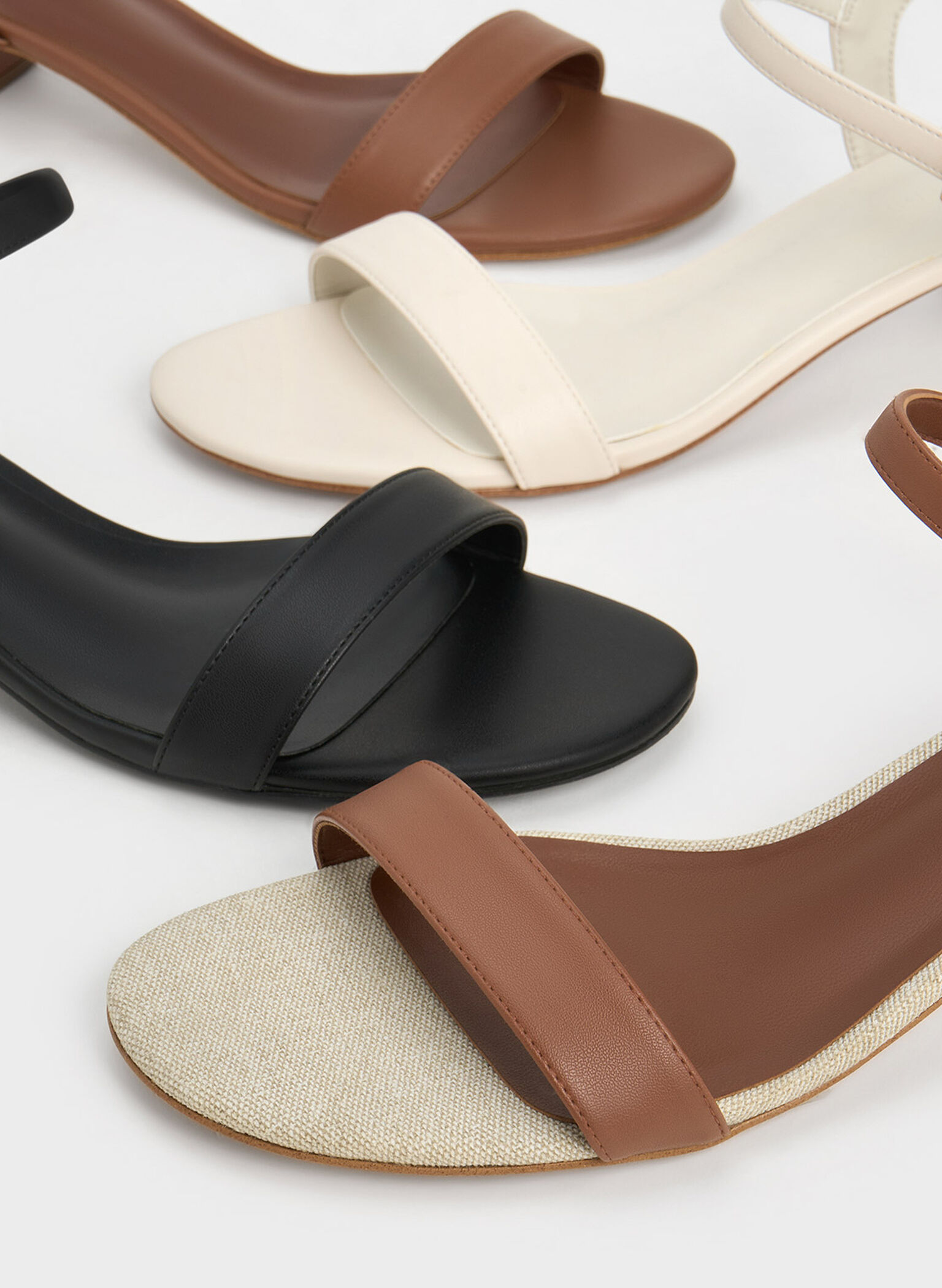 Block Heel Ankle-Strap Sandals, Black, hi-res