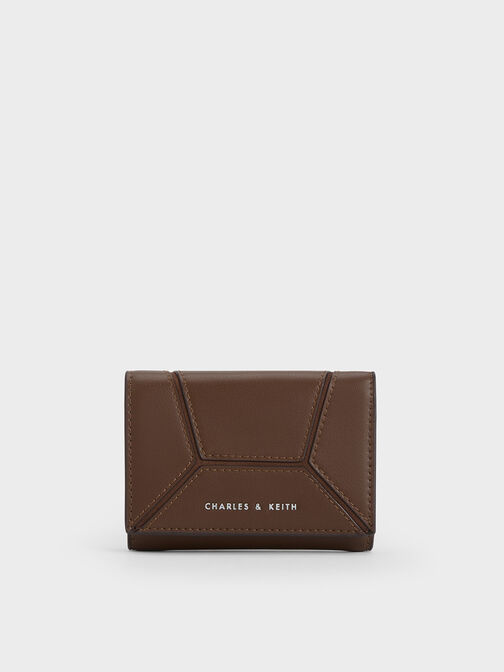 Nasrin Geometric Wallet, Dark Brown, hi-res
