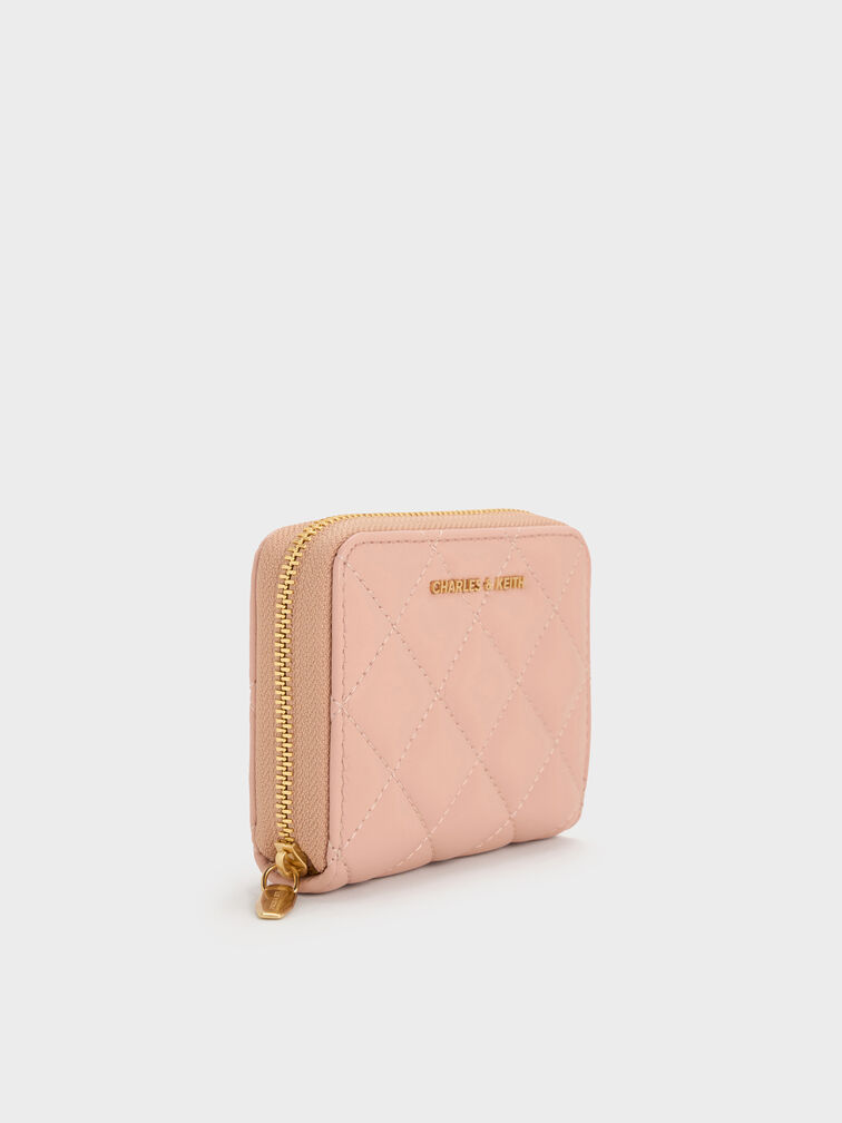 Alva Quilted Zip-Around Wallet, Light Pink, hi-res