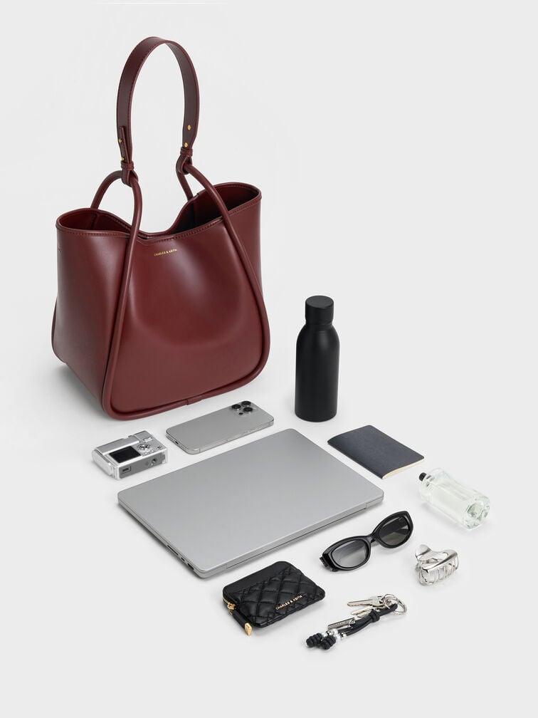 Lyla Tubular Slouchy Tote Bag, Mulberry Plum, hi-res