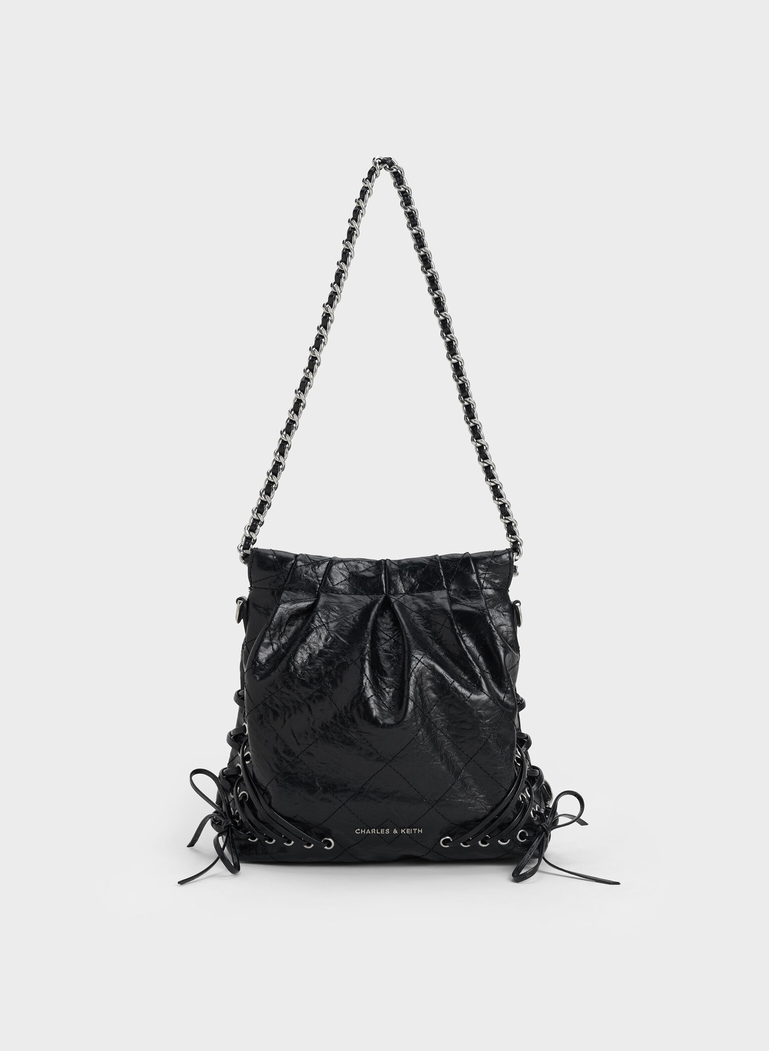 Duo Grommet Chain-Handle Two-Way Backpack, Noir, hi-res