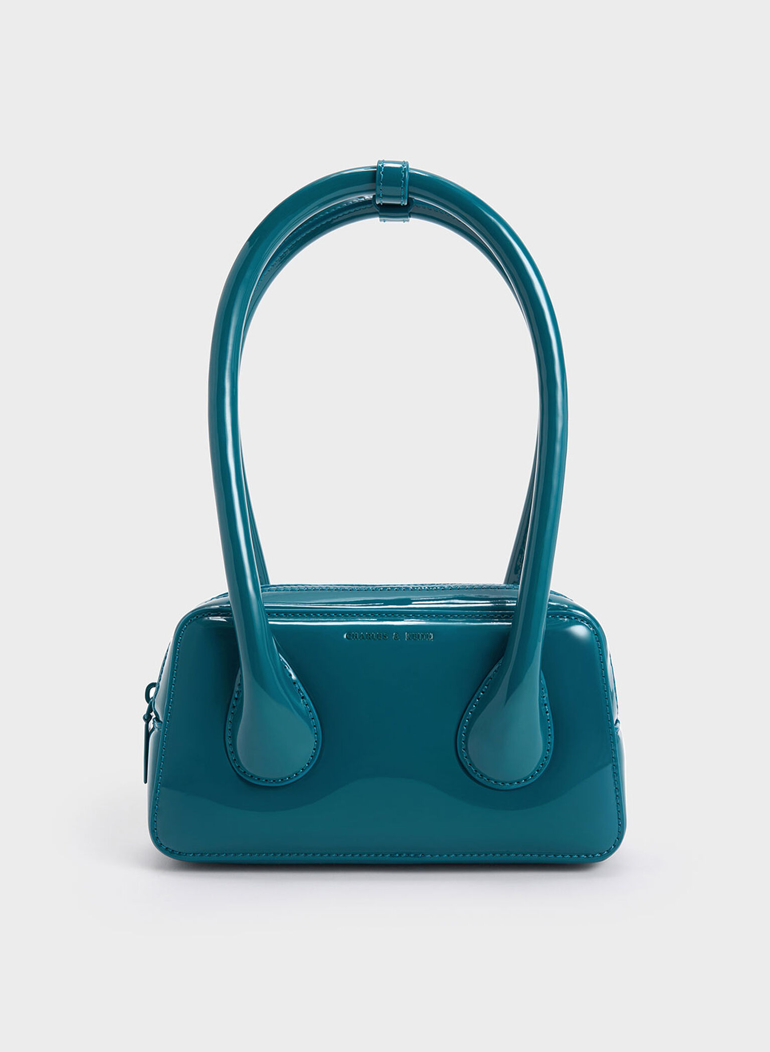 Lula Patent Double Handle Bag, Turquoise, hi-res