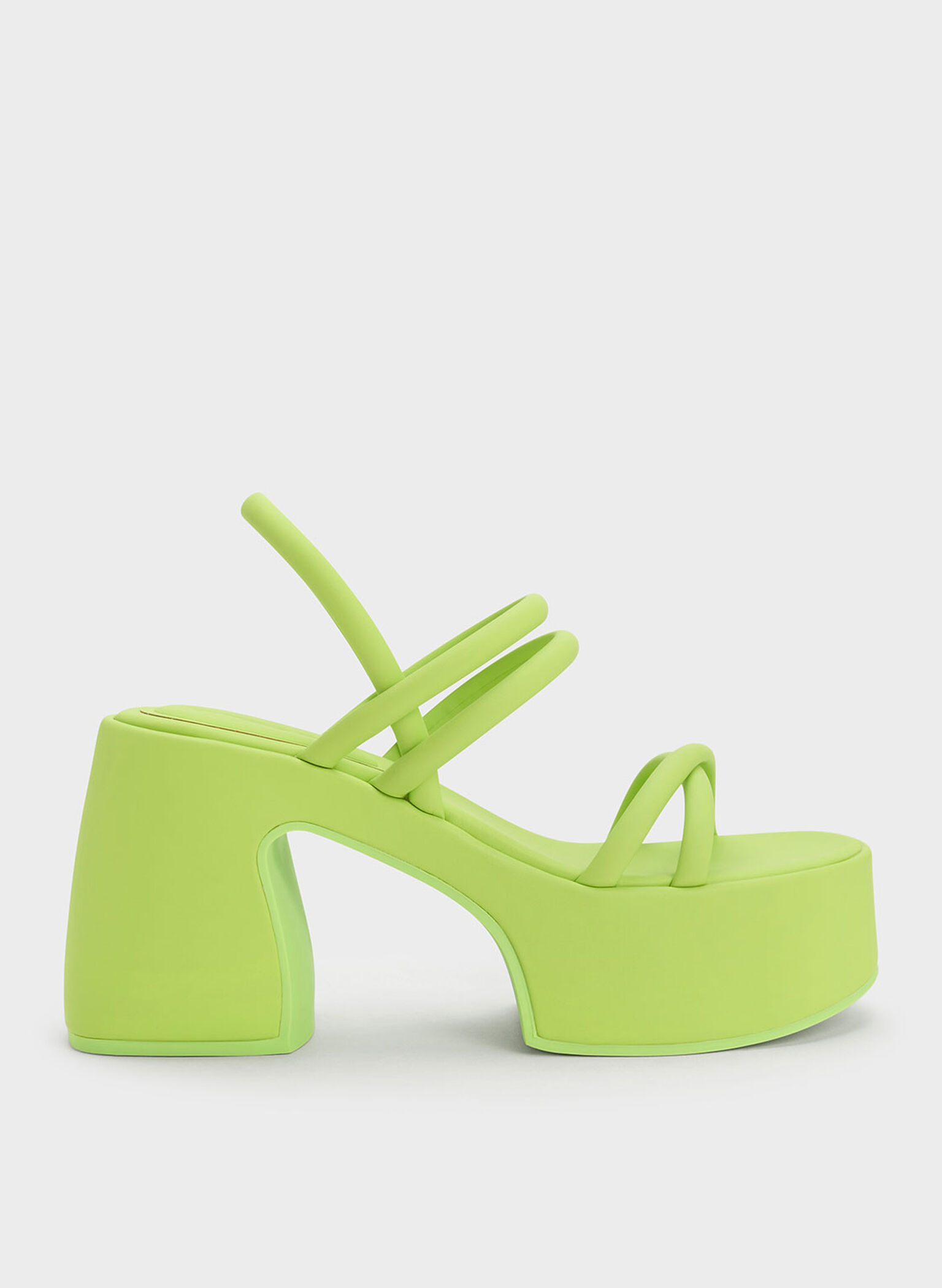 Nerissa Tubular Platform Sandals​, Lime, hi-res