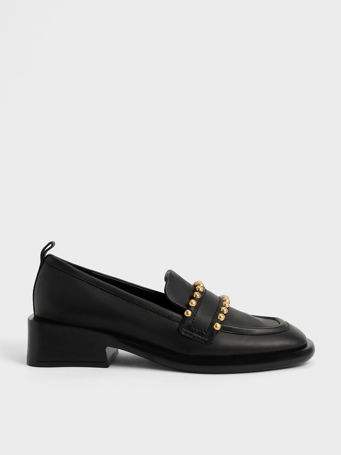 Studded leather loafers best sale