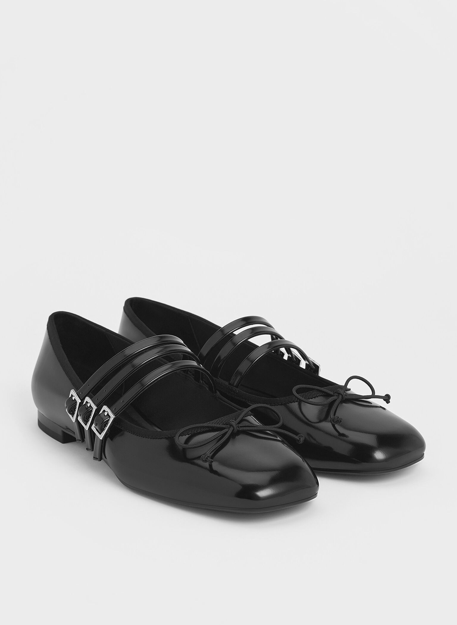 Triple-Strap Mary Janes, Black Box, hi-res