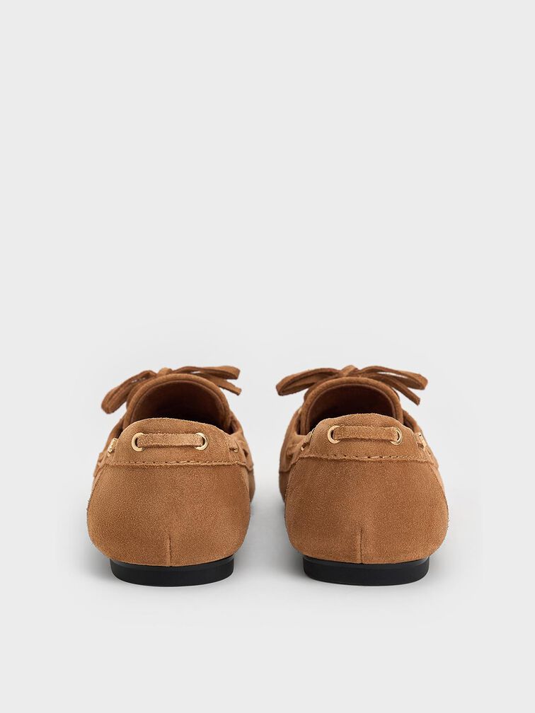 Kori Suede Boat Shoes, Cognac, hi-res
