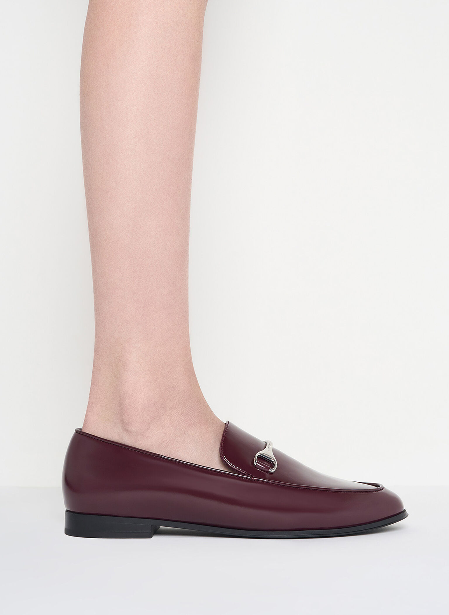 Leslie Metallic-Accent Loafers, Burgundy, hi-res