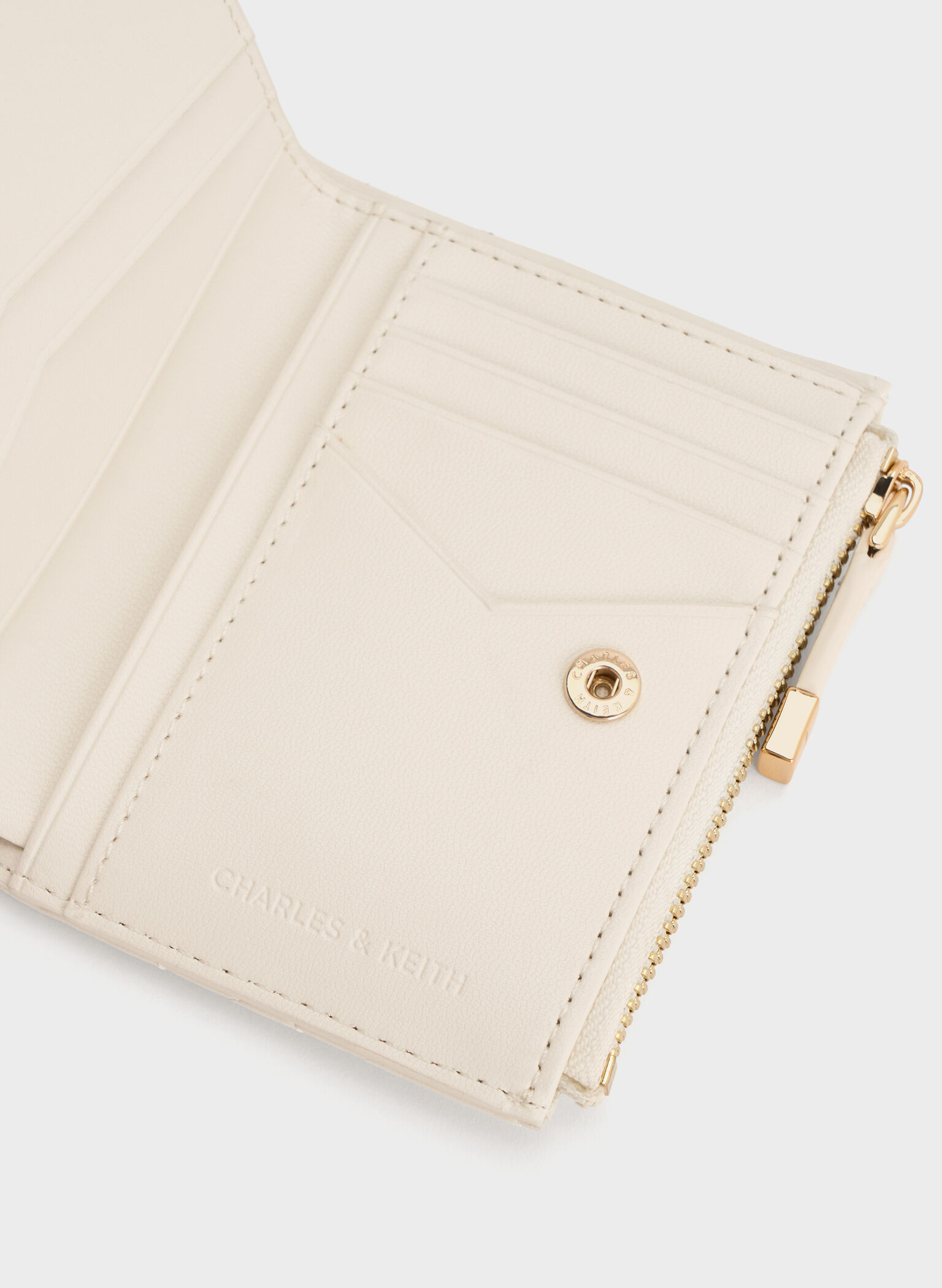 Duo Quilted Small Wallet, Cream, hi-res