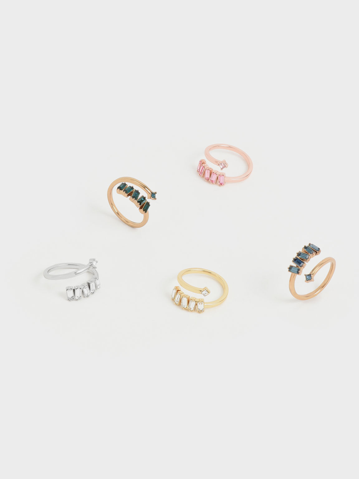 Swarovski® Crystal Embellished Wrap Ring, Navy, hi-res