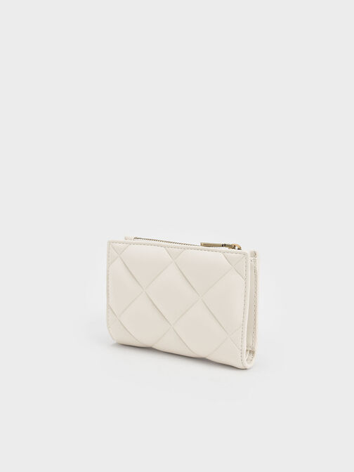 Gemma Quilted Card Holder, Cream, hi-res